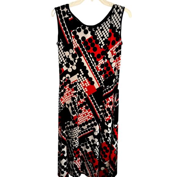 Perception 6 Black Red Dot Women's Sleeveless Sun Dress Miss Size Small S - Picture 2 of 6